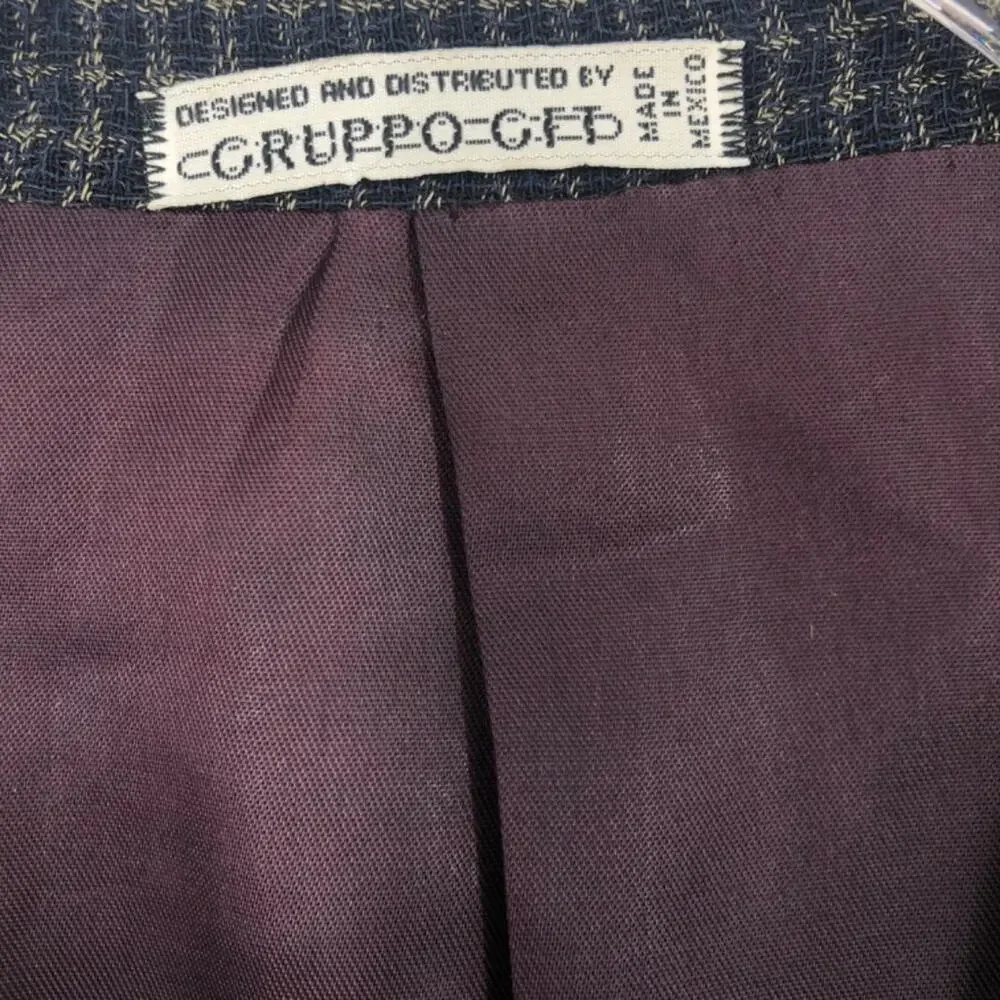 Gruppo GFT Sport Coat‎ Navy and Grey Grid Size 42L